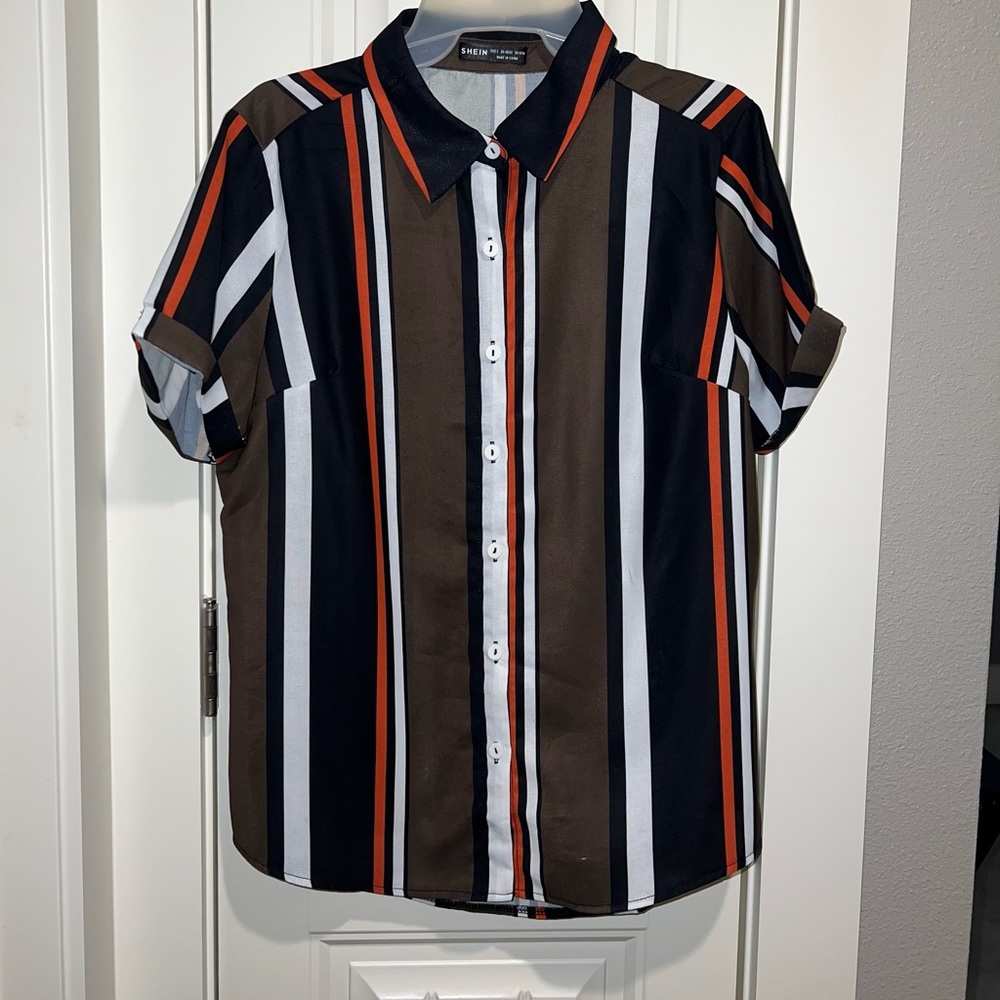 Stripe Button Down Blouse